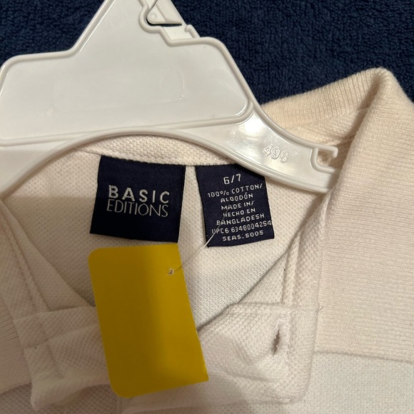 Basic Edition boys polo shirt size 6/7 - Picture 2 of 2